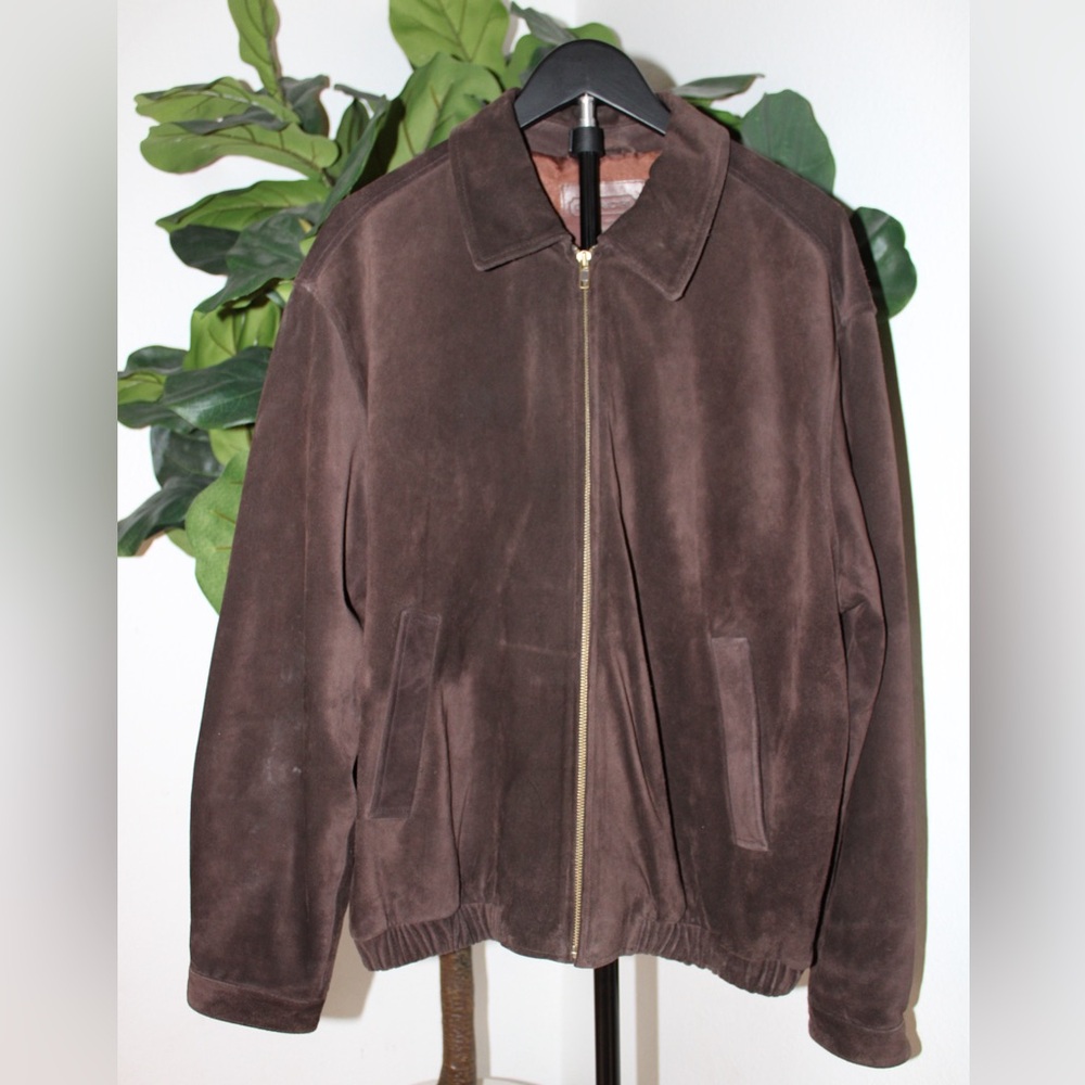 Vintage Coach 1941 Men's Dark Chocolate Brown Suede Bomber Jacket/Made In Korea